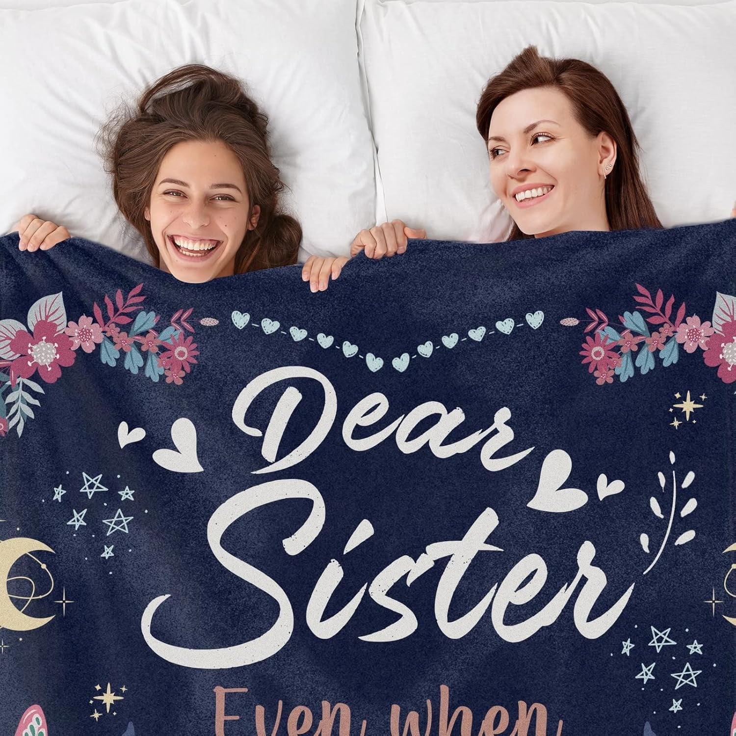 Sister Gifts Blanket, Sisters Gifts on Mother's Day, Blanket Present for Sisters on Valentine's Day, Happy Birthday S...