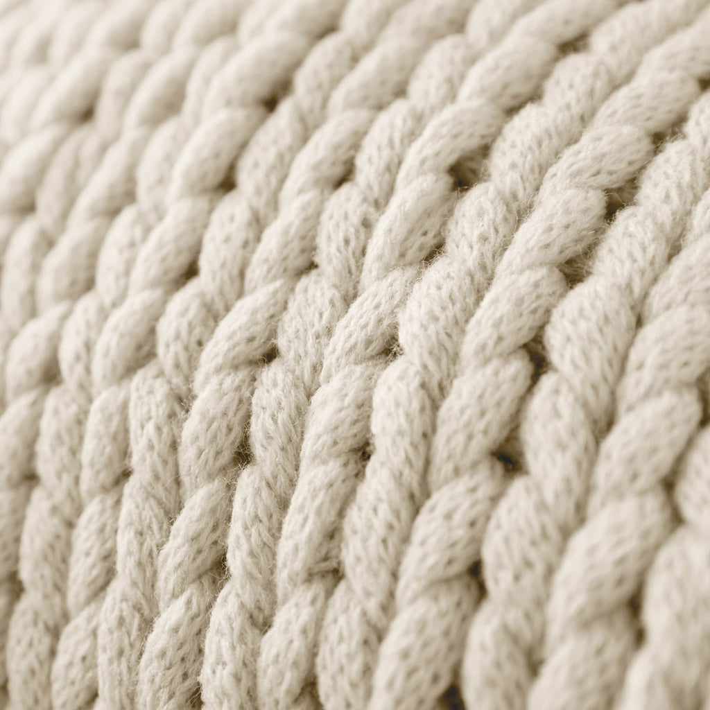 Soft & Cozy Chunky Hand-Knit Throw Blanket, Ivory