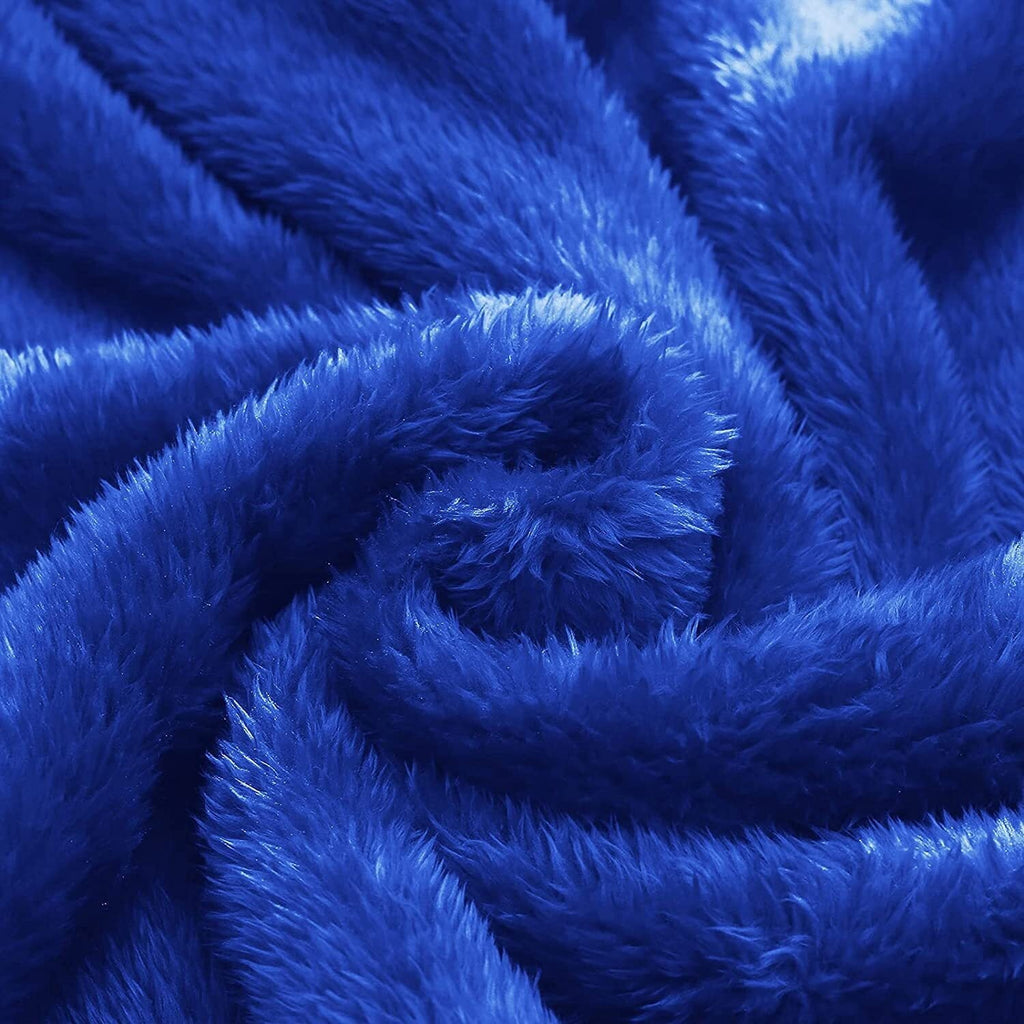 Plush Fuzzy Fleece Throw Blanket (40" x 50", Cobalt Blue)- Soft, Warm and Lightweight