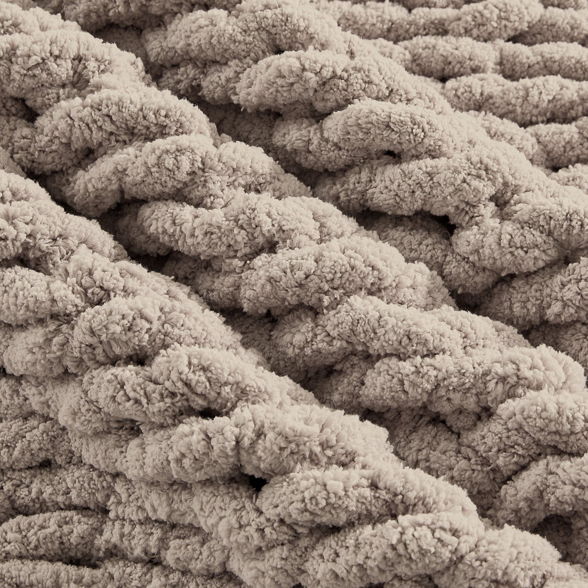 Chunky Knit Throw Blanket Handmade Soft Throws for Couch Sofa Bed, 50" x 60" Taupe