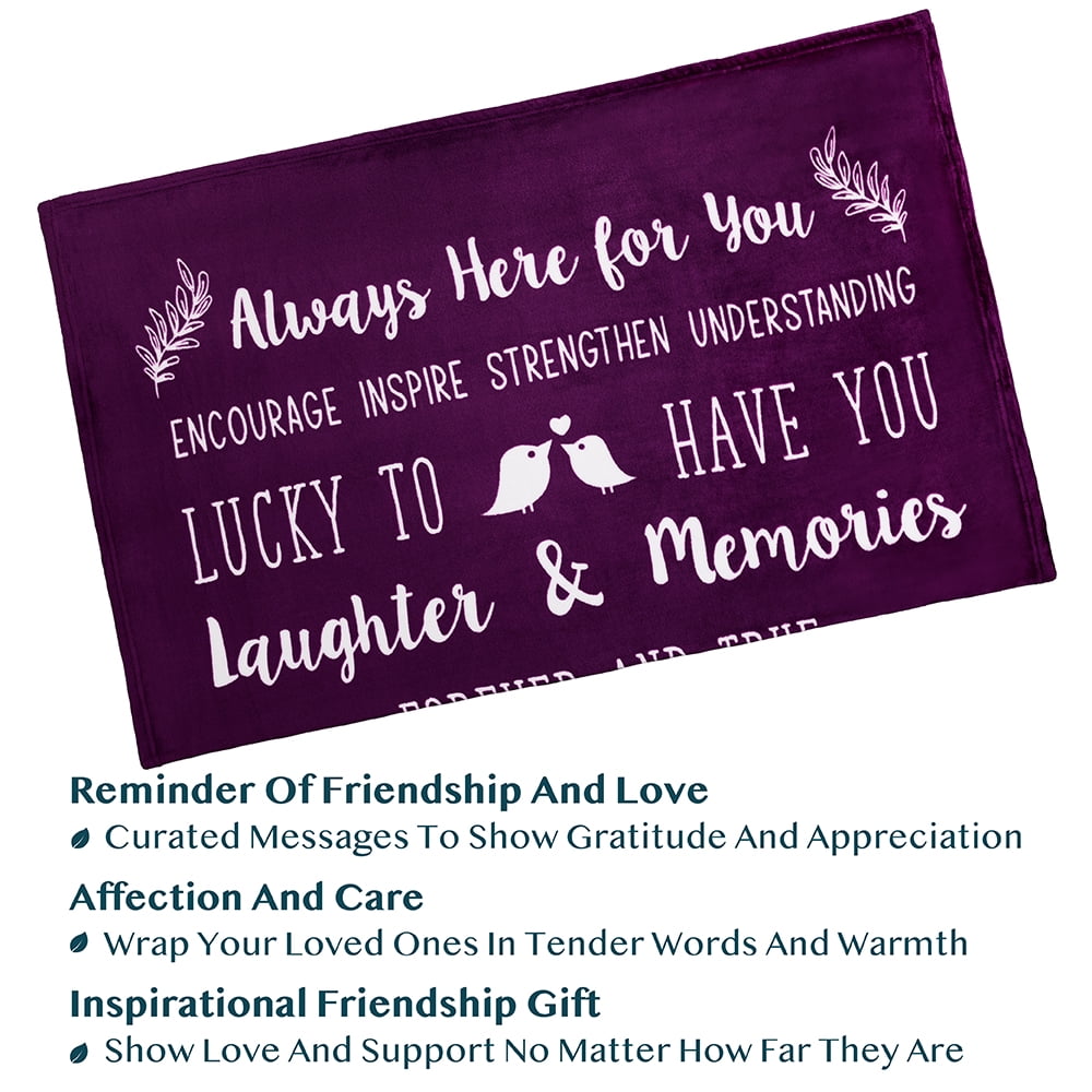 Best Friend Blanket, Friendship Gifts for Women Birthday Soul Sister Long Distance Bestie, Soft Cozy Fleece Throw Bla...