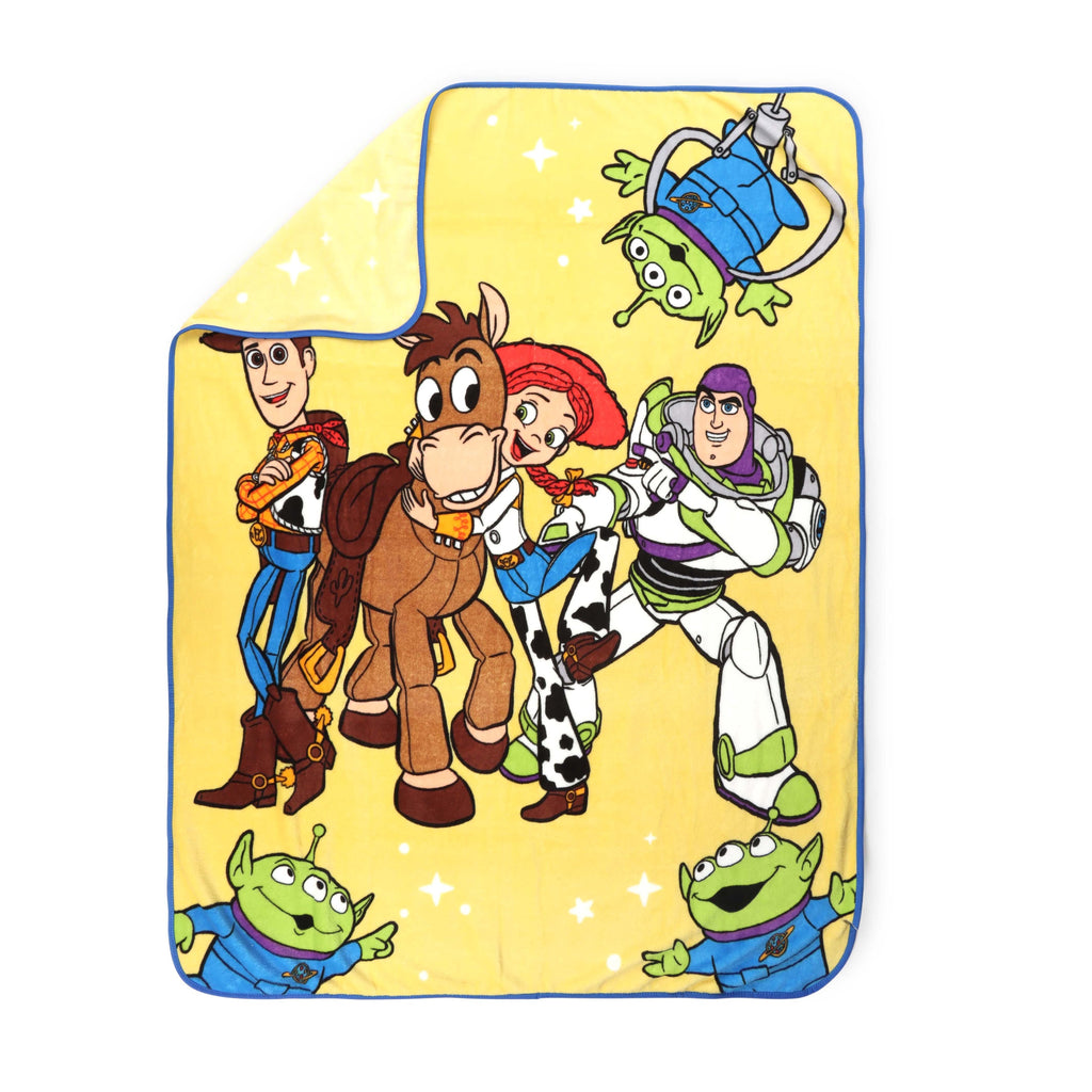 Space Kids Throw Blanket, Soft Coral Fleece, Yellow, 46" x 60"