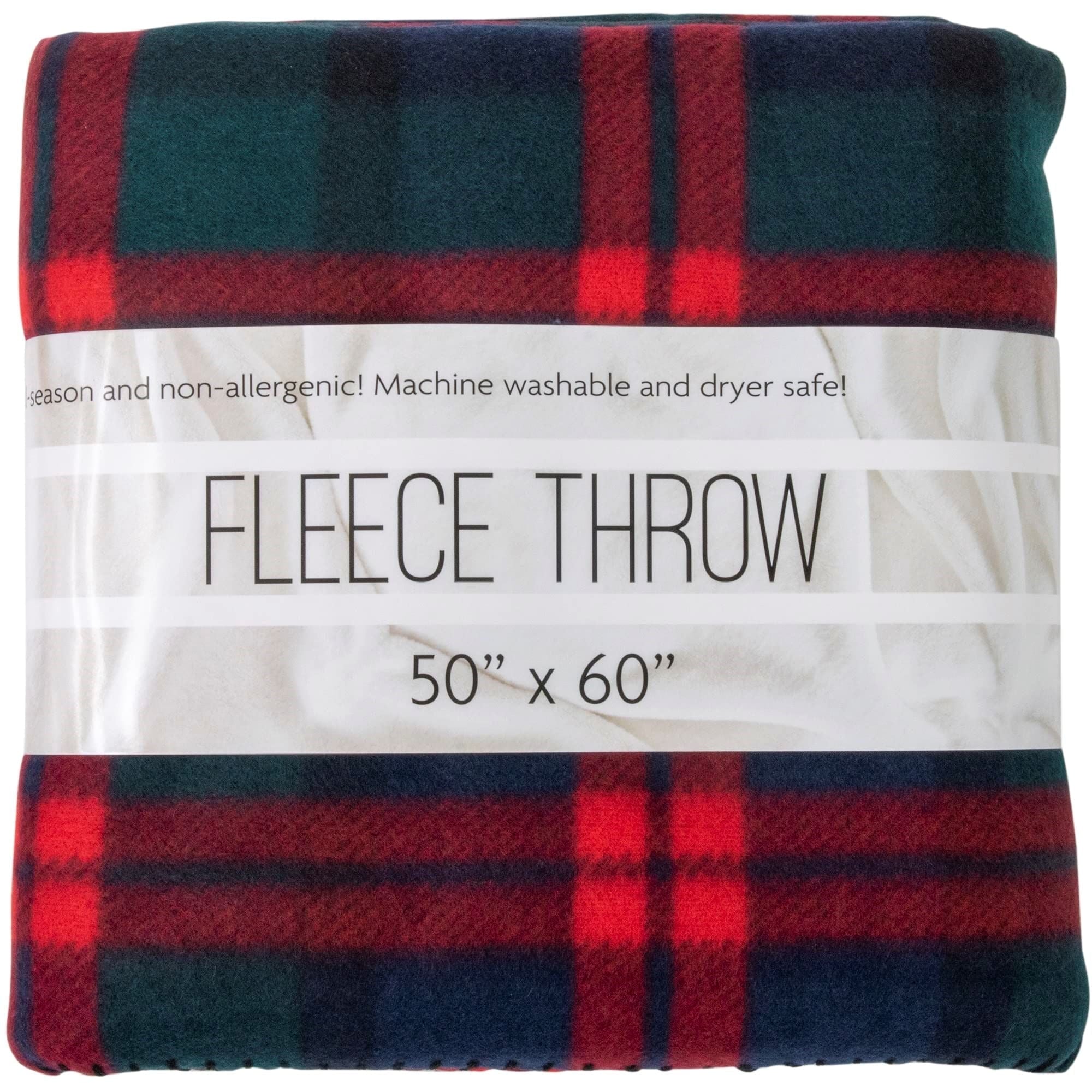 Single Plaid Color 60"L x 50"W Fleece Throw Blanket for Fall, Winter, Spring, Summer, Men, Women, Children & Pets in ...
