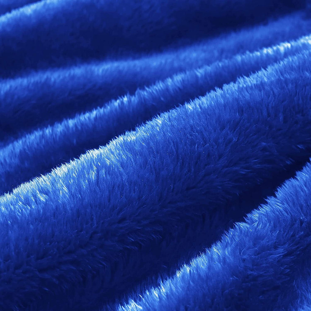 Plush Fuzzy Fleece Throw Blanket (40" x 50", Cobalt Blue)- Soft, Warm and Lightweight