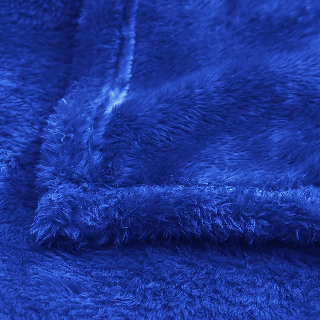 Plush Fuzzy Fleece Throw Blanket (40" x 50", Cobalt Blue)- Soft, Warm and Lightweight