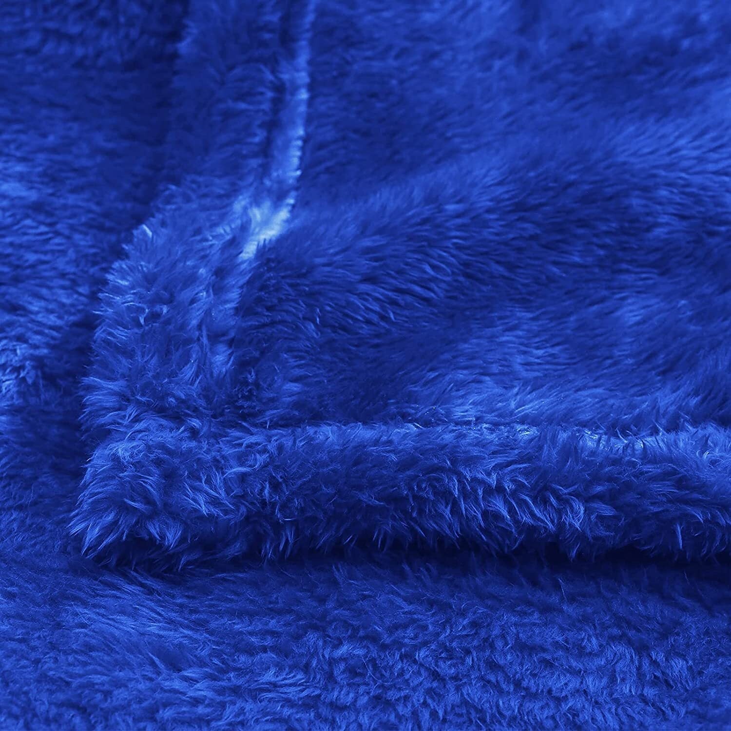 Plush Fuzzy Fleece Throw Blanket (40" x 50", Cobalt Blue)- Soft, Warm and Lightweight