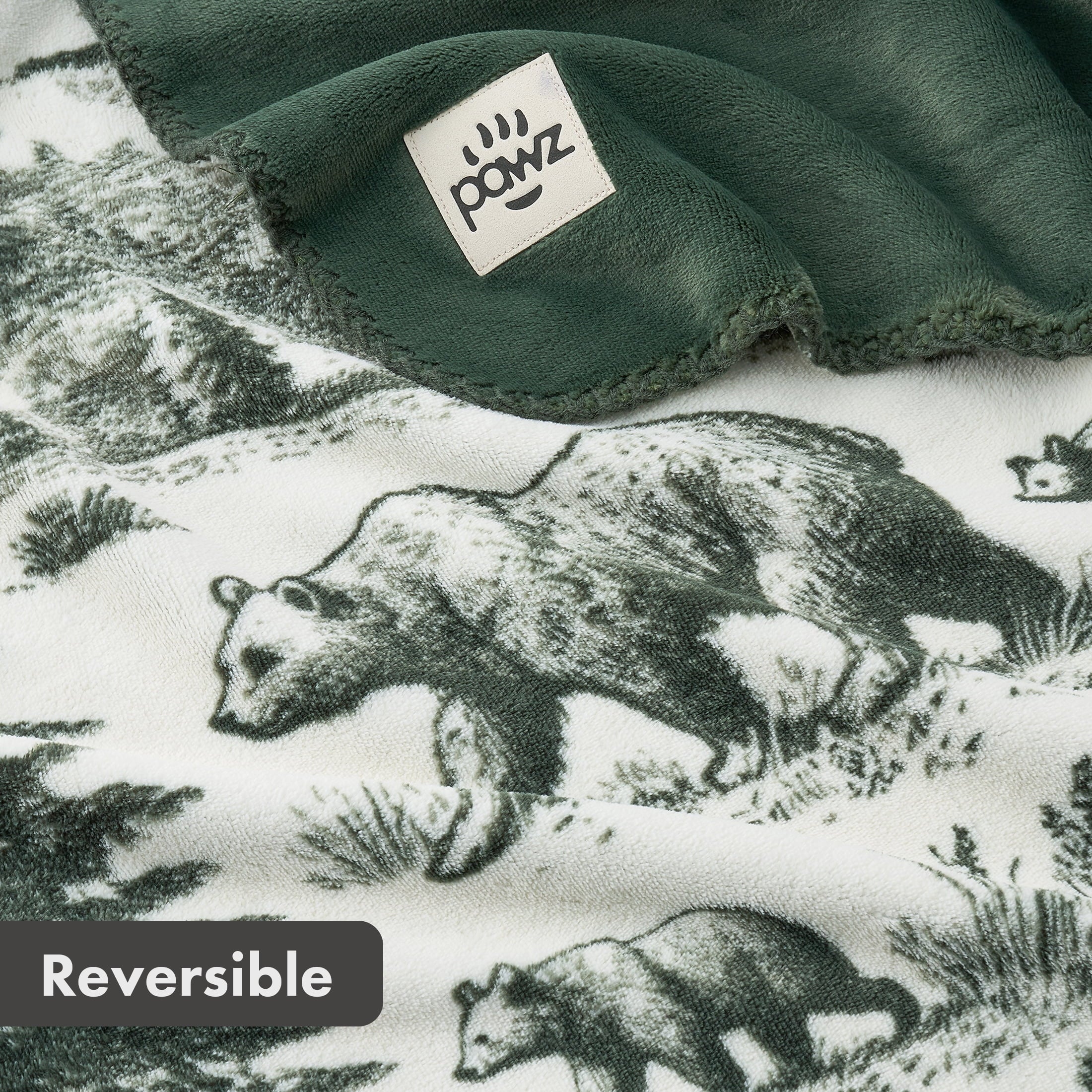 Plush Oversized Throw Blanket for Couch or Bed, Soft Flannel Fleece, Green Pine Trees, 50"x72"