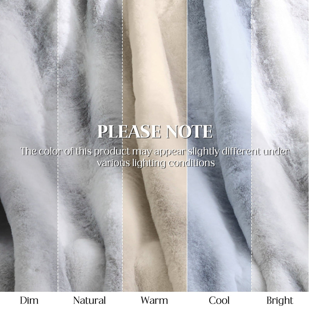 Luxury Faux Fur Throw Blanket for Bed Super Thick Warm Fuzzy Blankets for Bedroom Living Room, 60" x 80", White