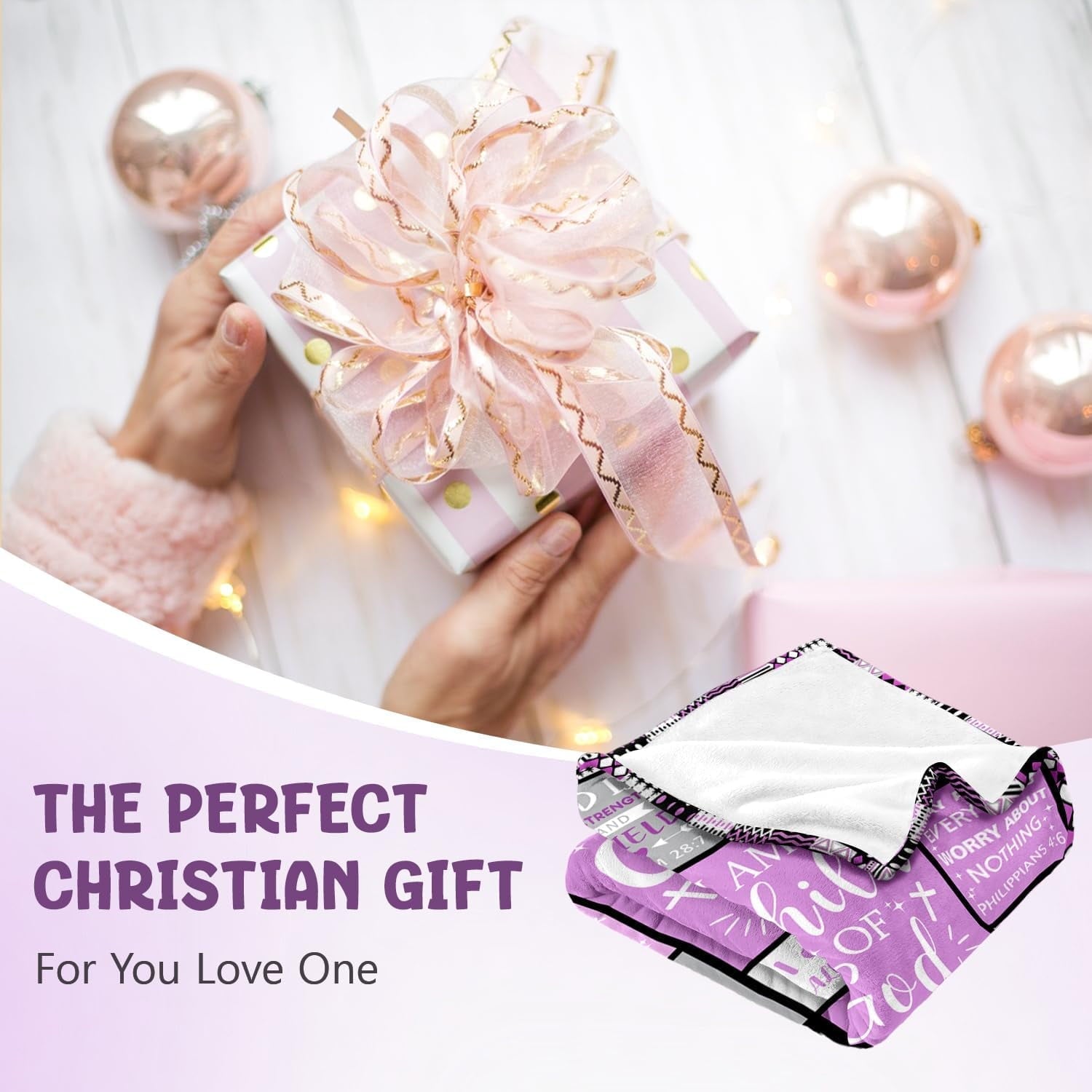 Christian Gifts for Women - Baptism Gifts for Girl - Child of God Blanket - Inspirational Birthday Religious Catholic...